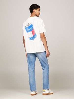 white plus back graphic t-shirt for men tommy jeans