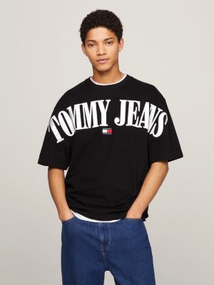 Tommy Jeans - T-shirt décontracté en coton à imprimé basketball