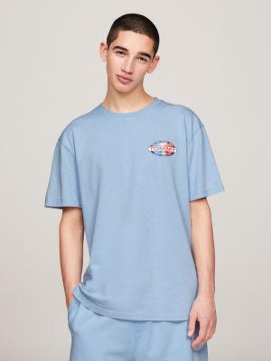 Archive Palm Tree Back Logo T-Shirt, Blue