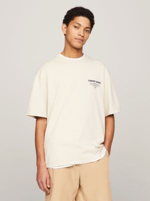 Essential Back Logo Garment Dyed T-Shirt | Beige | Tommy Hilfiger