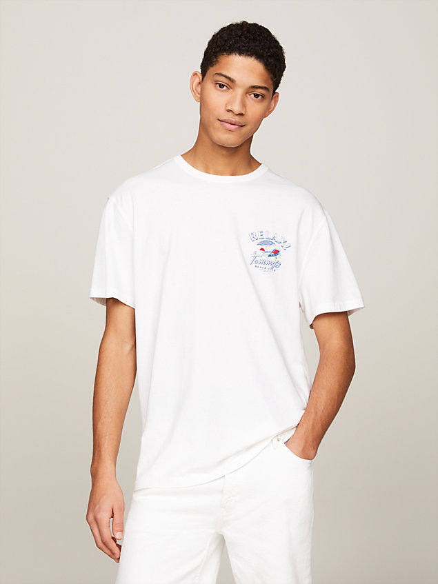 white back graphic t-shirt for men tommy jeans