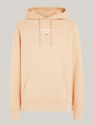 beige back logo regular fit hoody for men tommy jeans