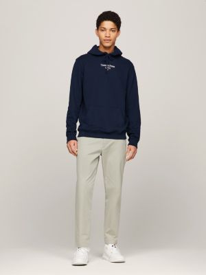 blue regular fit hoodie mit rückenlogo für herren - tommy jeans