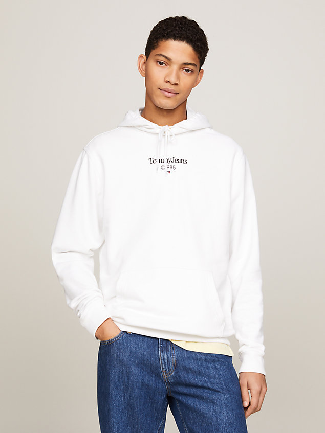 white back logo regular fit hoody for men tommy jeans