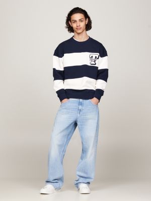 blue relaxed fit college-sweatshirt für herren - tommy jeans