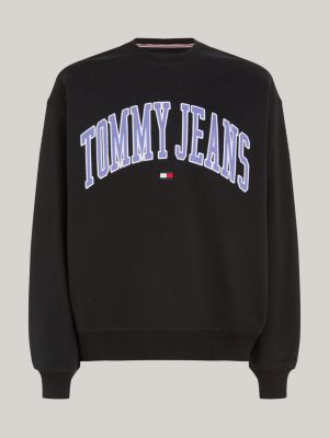 Varsity Oversized Logo Boxy Sweatshirt | Black | Tommy Hilfiger