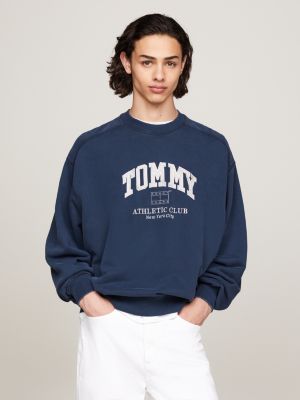 Varsity Garment Dyed Boxy Sweatshirt | Blue | Tommy Hilfiger