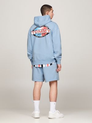 blue archive back graphic relaxed fit hoody for men tommy jeans