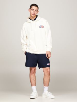 white archive back graphic relaxed fit hoody for men tommy jeans