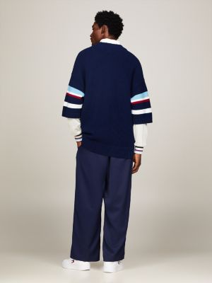 Dual Gender Varsity Colour-Blocked Half Sleeve Jumper