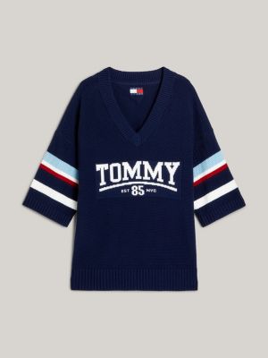 Tommy Hilfiger Core Tommy pull col V- pull homme coton avec soie