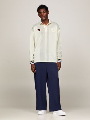 Dual Gender Varsity Mesh Panel Rugby Shirt | White | Tommy Hilfiger