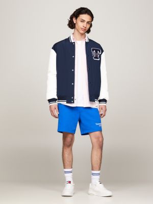 blue varsity college-jacke in color block für herren - tommy jeans