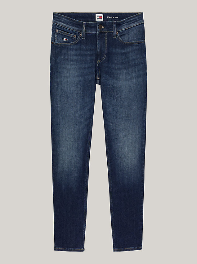 jeans scanton essential plus slim fit sbiaditi denim da uomini tommy jeans