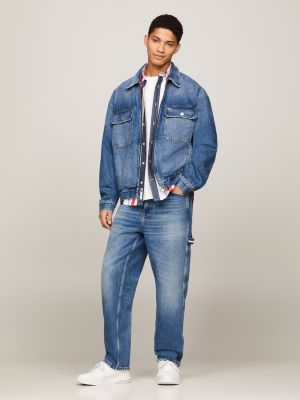 Tommy Jeans cotton skater tapered carpenter jeans in mid wash