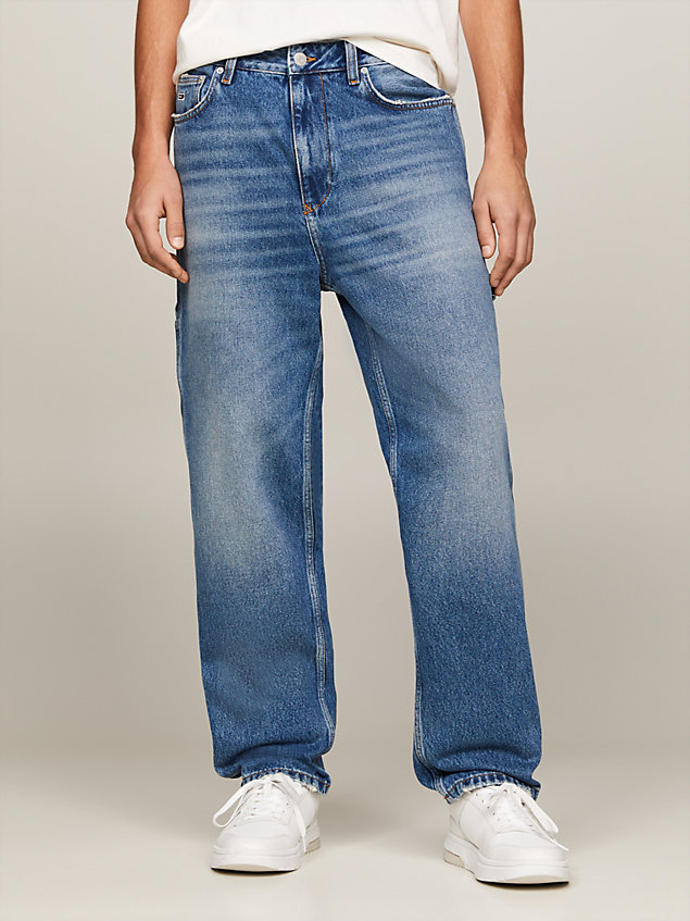 denim baggy carpenter skater-jeans mit fade-effekt für herren - tommy jeans