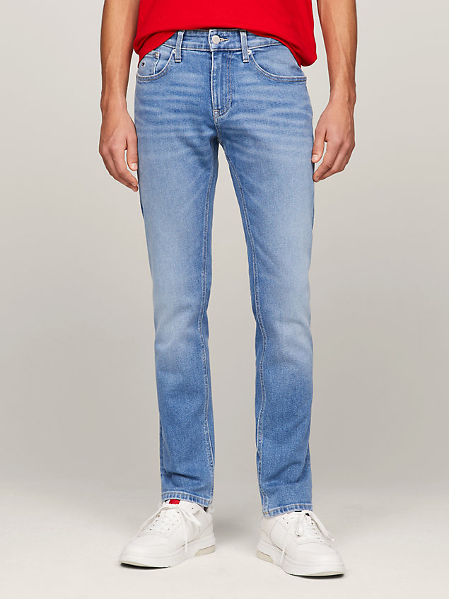 denim scanton slim jeans mit fade-effekt für herren - tommy jeans