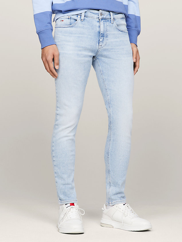 denim austin slim tapered jeans mit stone-wash für herren - tommy jeans
