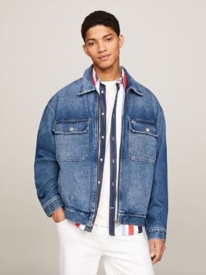 Veste longue jean homme hot sale