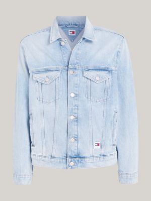 Faded denim outlet trucker jacket