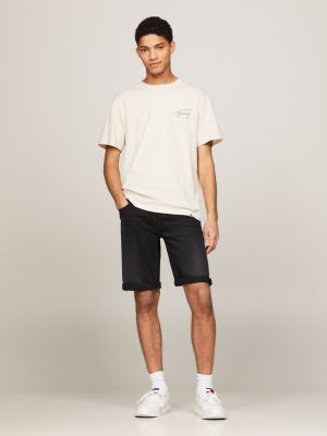 denim ronnie schwarze jeans-shorts für herren - tommy jeans
