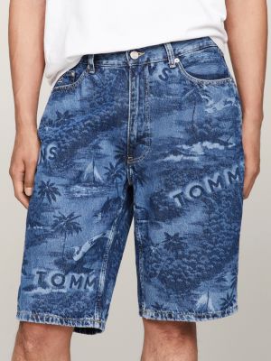 Baggy denim hot sale shorts mens