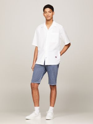 blue ryan straight fit shorts mit stückfärbung für herren - tommy jeans