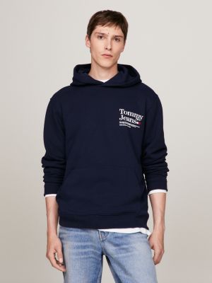 TOMMY HILFIGER Sudadera con capucha para hombre con logotipo de Tommy  bordado de forro polar icónico colección 2024