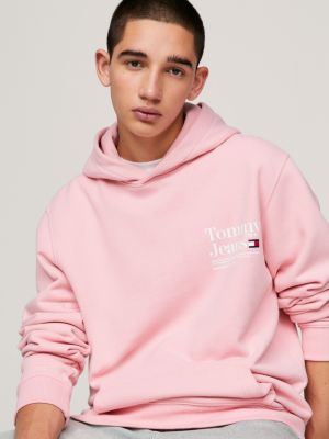 Pink tommy hilfiger hoodie mens new arrivals