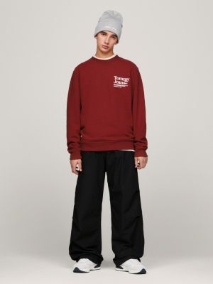 Tommy jeans red on sale sweatshirt