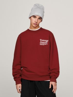 Logo Graphic Crew Neck Sweatshirt, Red