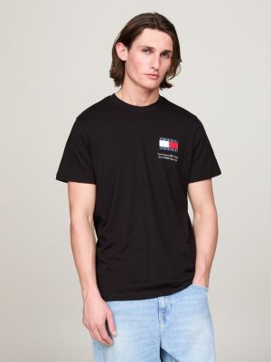 black tommy flag 2-pack slim fit t-shirts for men tommy jeans