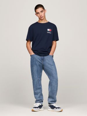 blue 2er-pack slim fit t-shirts mit tommy-flag für herren - tommy jeans