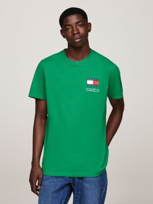 green tommy flag 2-pack slim fit t-shirts for men tommy jeans