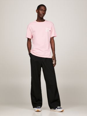 Pink tommy jeans store t shirt