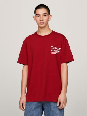 Stripe Crew Neck T-Shirt, Red