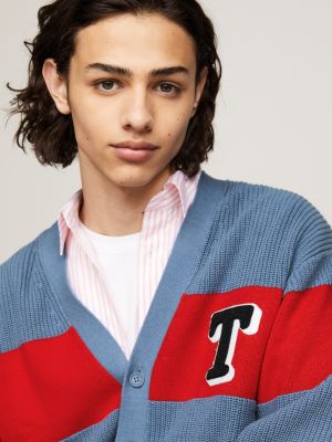 Textured Knit Stripe Cardigan | Blue | Tommy Hilfiger