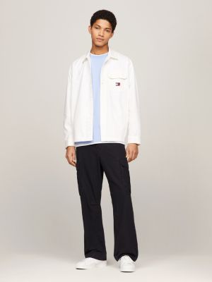 Varsity Oversized Back Logo Overshirt | White | Tommy Hilfiger