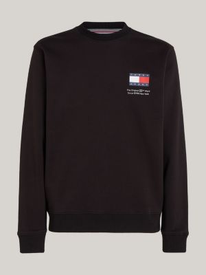 Essential Logo Crew Neck Sweatshirt | Black | Tommy Hilfiger