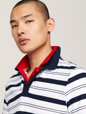 Polo coupe standard a rayures Bleu Tommy Hilfiger