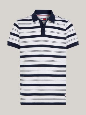 Stripe Regular Fit Polo | Blue | Tommy Hilfiger