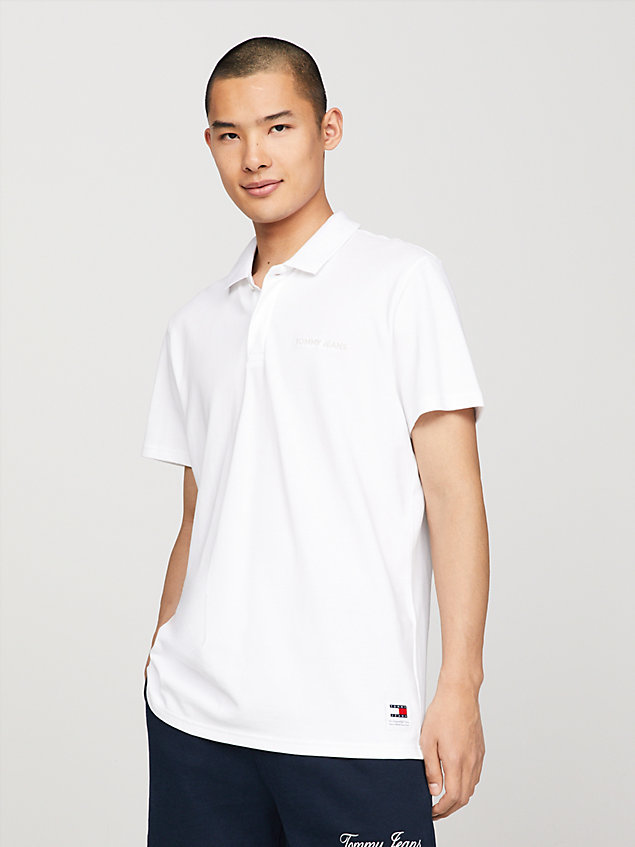 white classics regular fit polo for men tommy jeans