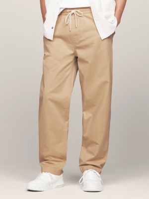 Aiden Casual Tapered Trousers, Beige