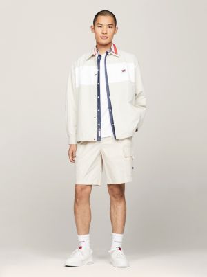 Snap-Button Colour-Blocked Overshirt | Beige | Tommy Hilfiger