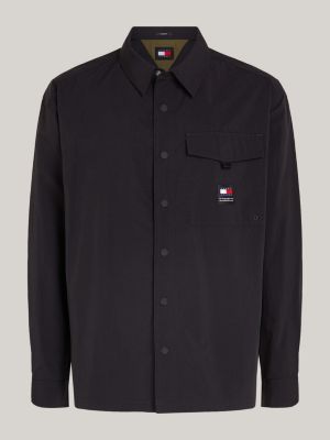 Chemise noir tommy hilfiger homme sale