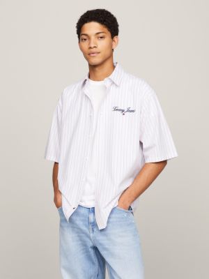 Tommy Hilfiger Camisa de vestir para hombre, ajuste delgado, sin rayas de  hierro