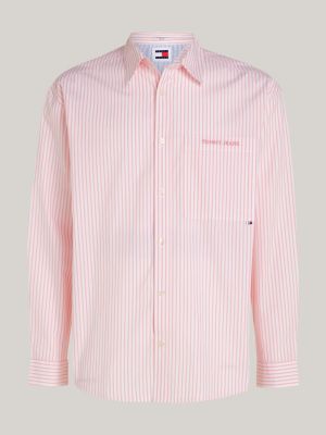 Pink Striped Oxford Slim Fit Shirt