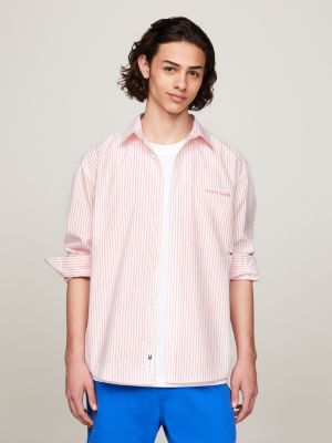 Camisa Hombre Tommy Hilfiger Regular Rayas 100% algodón cuello Italiano  Manga larga