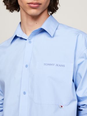 Classics Logo Embroidery Relaxed Shirt | Blue | Tommy Hilfiger