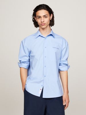 Classics Logo Embroidery Relaxed Shirt | Blue | Tommy Hilfiger